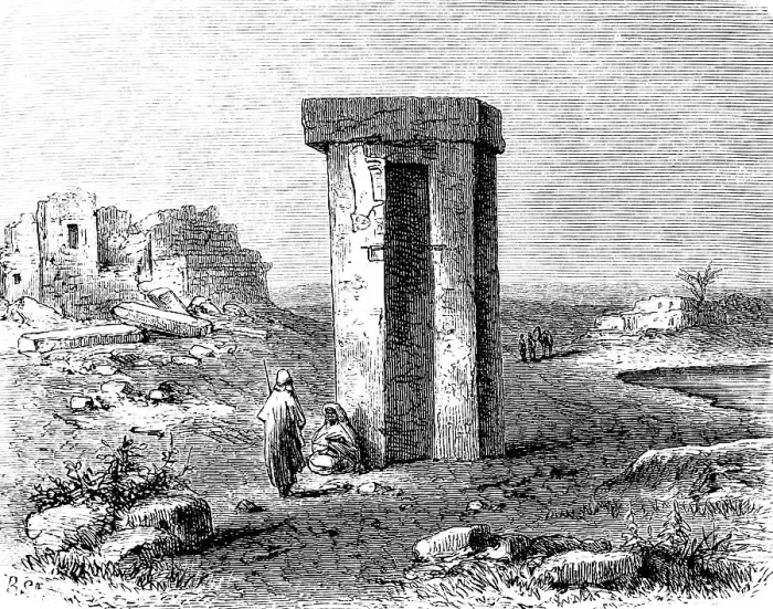 Framed Print : Tumulus or dolmen, called Senam near Tripoli, two right-angled, vertical pillars with capstone, ruins, mountainous landscape, river, Arabs, camel, Africa, Libya, history of mankind, historical illustration 1880, Africa Framed Print : Tumulus or dolmen, called Senam near Tripoli, two right-angled, vertical pillars with capstone, ruins, mountainous landscape, river, Arabs, camel, Africa, Libya, history of mankind, historical illustration 1880, Africa