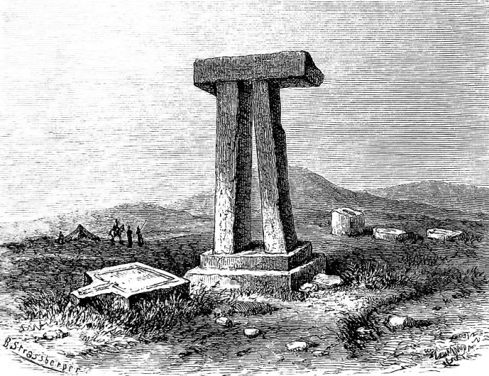 Framed Print : Tumulus or dolmen, called Senam near Tripoli, two right-angled, vertical pillars on steps with capstone, ruins, mountain landscape, river, Arabs, camel, Africa, Libya, history of mankind, historical illustration 1880, Africa Framed Print : Tumulus or dolmen, called Senam near Tripoli, two right-angled, vertical pillars on steps with capstone, ruins, mountain landscape, river, Arabs, camel, Africa, Libya, history of mankind, historical illustration 1880, Africa