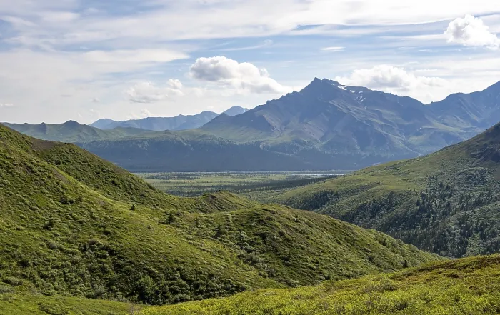 Framed Print : Tundra and mountainous landscape of the Alaska Range