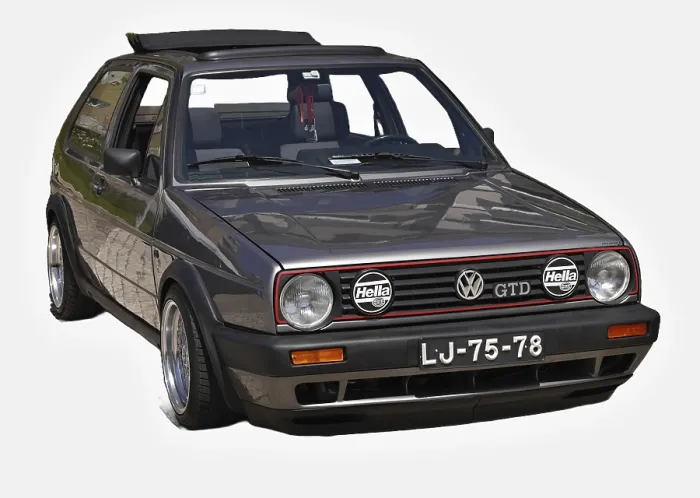 Framed Print : Tuned Volkswagen Golf GTD with custom Hella lights