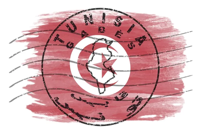 Framed Print : Tunisia Gabes Round Seal Map Design