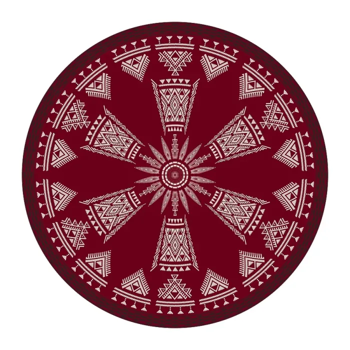 Framed Print : Tunisian embroidery inspired round design element