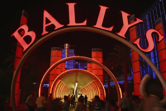 Framed Print : Tunnel to Ballys Hotel at Night Las Vegas Nevada United States of America USA