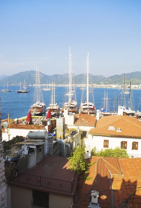Framed Print : Turkey: view from the castle of the sea and the city of Marmaris