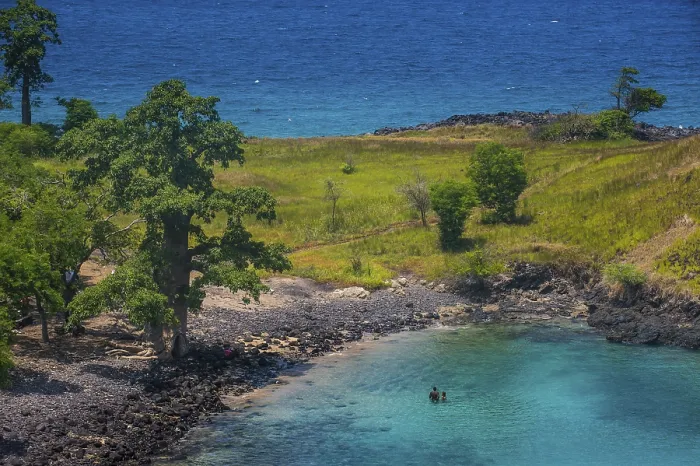 Framed Print : The turquoise waters of Lagoa Azul in northern Sao Tome Framed Print : The turquoise waters of Lagoa Azul in northern Sao Tome