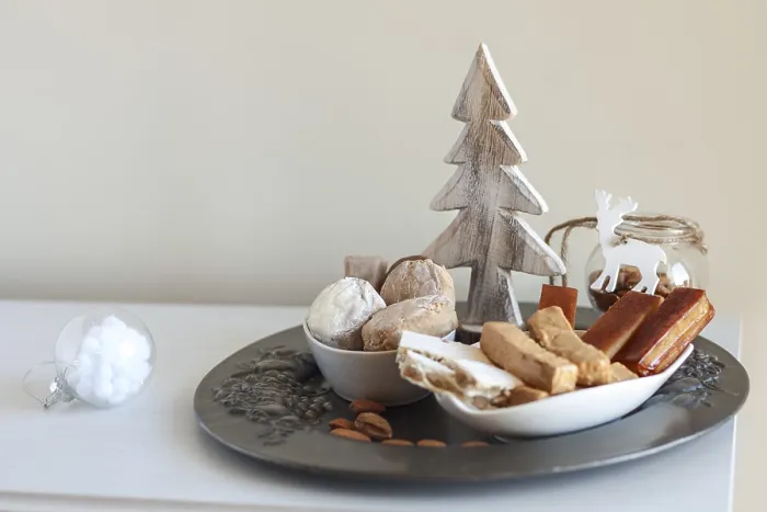 Framed Print : Turron, mantecados and polvorones typical spanish christmas sweets