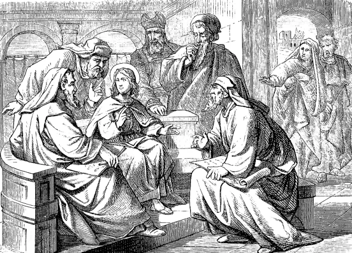 Framed Print : The twelve-year-old Jesus in the temple with teachers