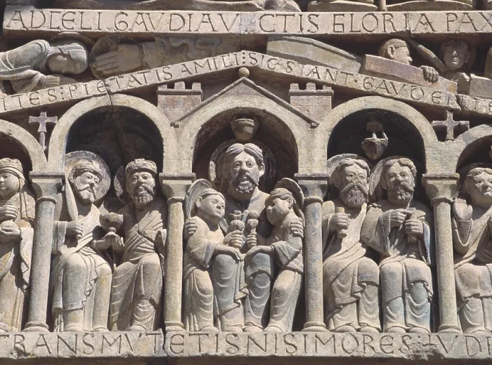 Framed Print : Tympanum: Apostles and Prophets, St. Saint, Saint