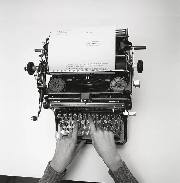 Framed Print : The typewriter. Here a manual variant