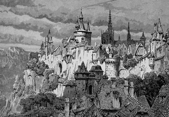 Framed Print : Typical city wall in a medieval town Framed Print : Typical city wall in a medieval town