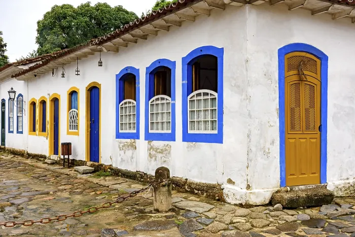 Framed Print : Typical colonial architecture of the historic city of Paraty in Rio de Janeiro