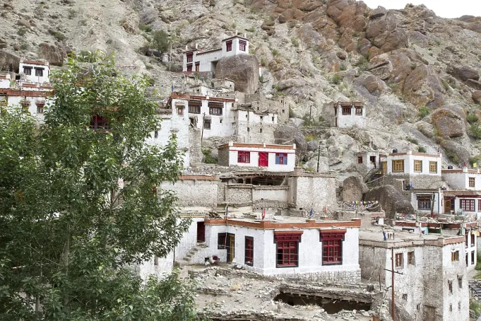 Framed Print : Typical houses in Ladakh, northern India