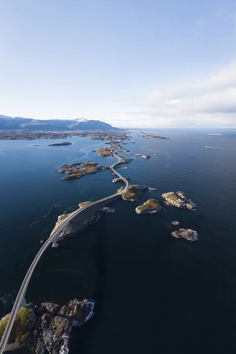 Framed Print : UAV recording, Atlantic Ocean Road, Vevang, Norway Framed Print : UAV recording, Atlantic Ocean Road, Vevang, Norway