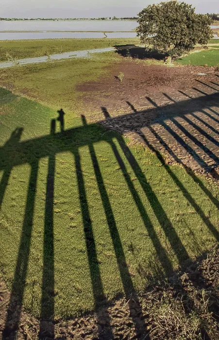 Framed Print : U'bein's Bridge casts long shadows