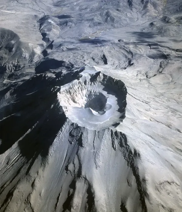 Framed Print : Ubinas Volcano, stratovolcano, aerial view