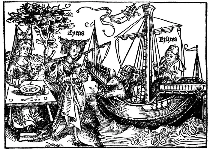 Framed Print : Ulysses and Circe, from Hartmann Schedel's Liber Cronicarum Framed Print : Ulysses and Circe, from Hartmann Schedel's Liber Cronicarum