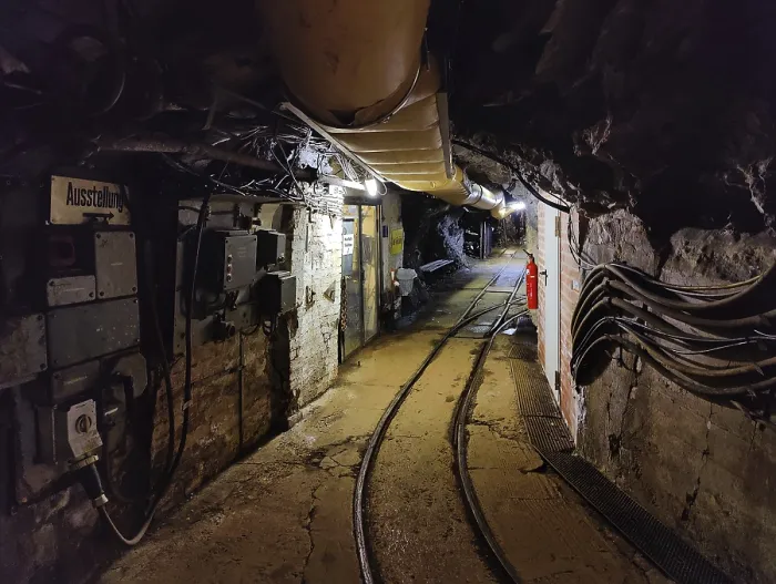 Framed Print : Underground, tunnels in the visitor mine