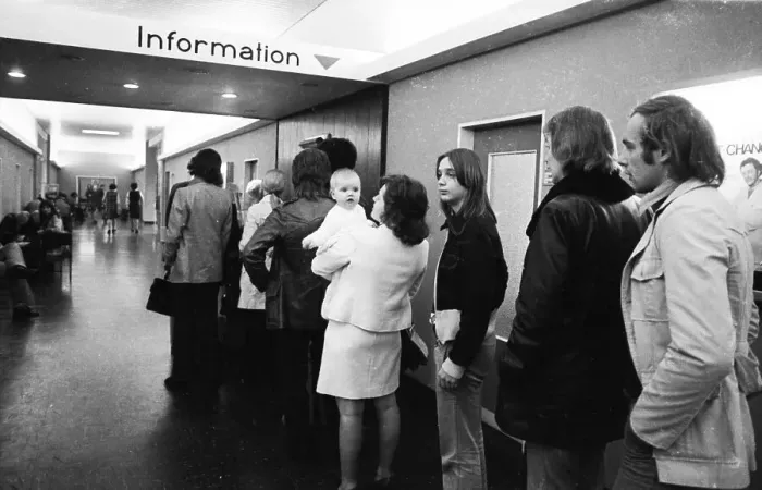 Framed Print : Unemployed or without an apprenticeship after leaving school was not uncommon in the 1970s