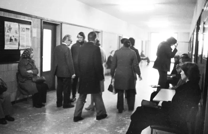 Framed Print : Unemployed people in the corridors of the Gelsenkirchen Labour Office on 28