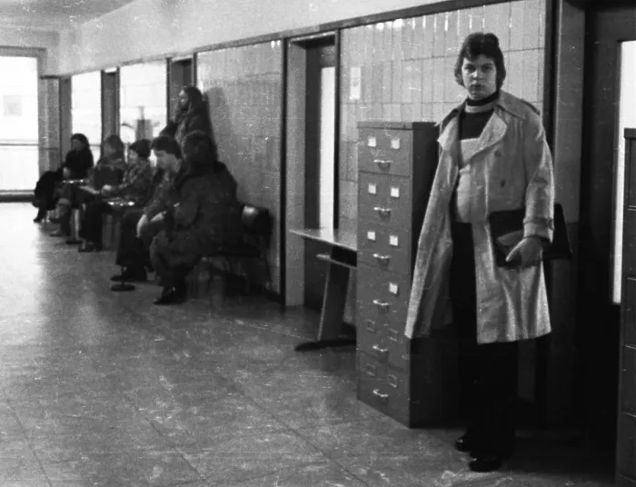Framed Print : Unemployed people in the corridors of the Gelsenkirchen Labour Office on 28