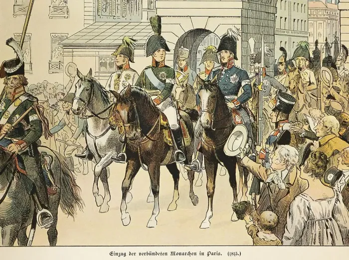 Framed Print : Unification of the Allied Monarchs in Paris 1815
