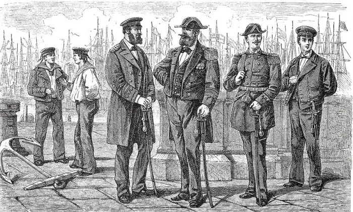 Framed Print : Uniforms of the German Navy (from left) Sailors