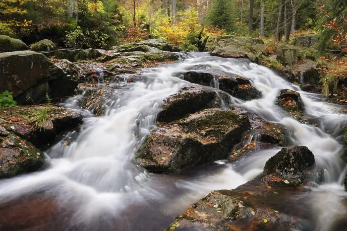 Framed Print : Unterer Bodefall waterfall in the Harz National Park near Braunlage Framed Print : Unterer Bodefall waterfall in the Harz National Park near Braunlage