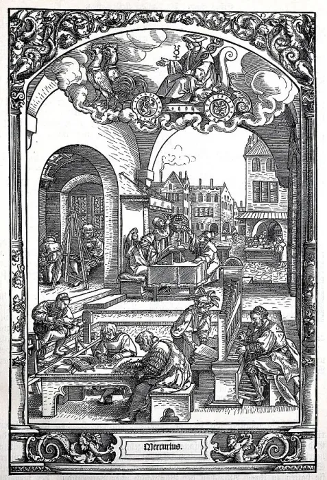 Framed Print : Urban life in Germany in the first half of the 16th century