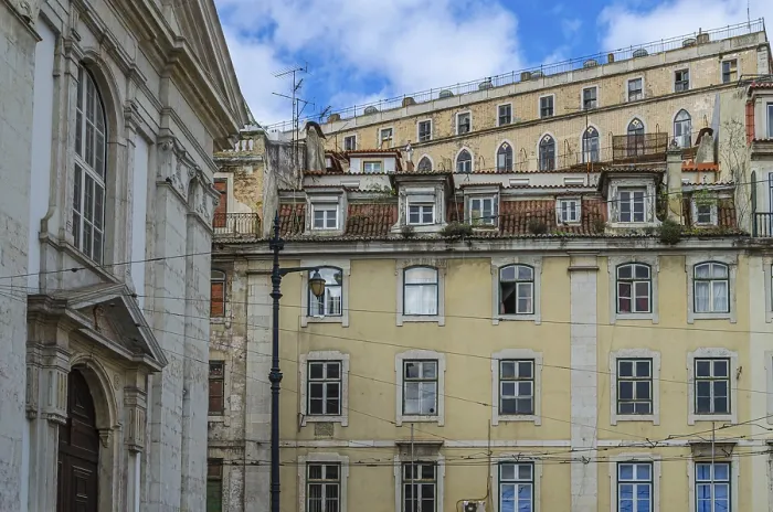 Framed Print : Urban scene, architecture in the center of Lisbon