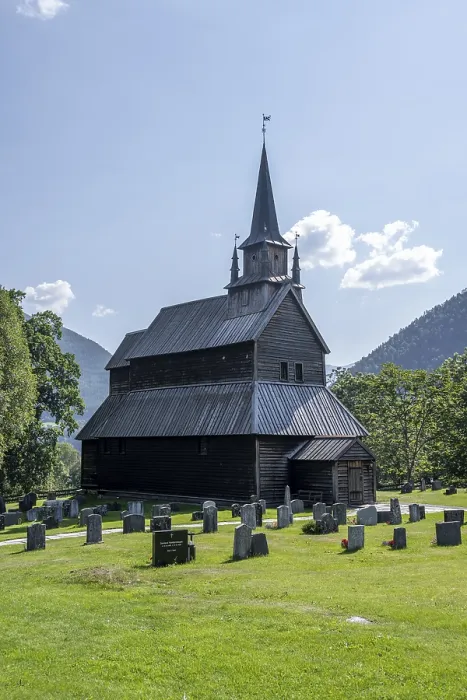 Framed Print : Urnes Stave Church and Cemetery