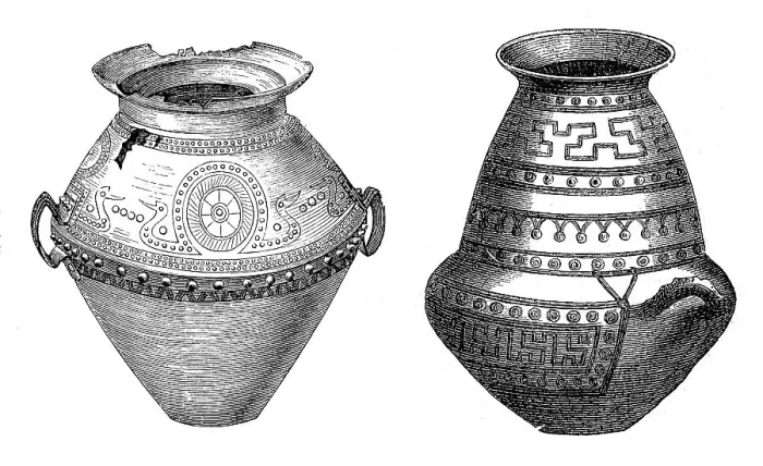 Framed Print : Urns, digitally restored reproduction of a 19th century original Framed Print : Urns, digitally restored reproduction of a 19th century original