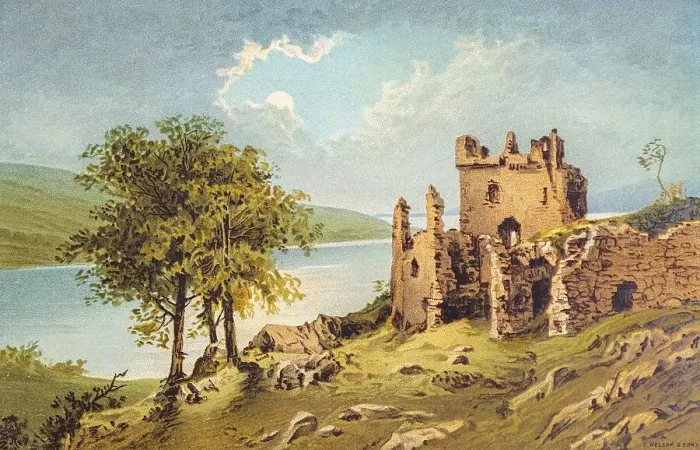 Framed Print : Urquhart Castle at Loch Ness, Grampian Mountains Framed Print : Urquhart Castle at Loch Ness, Grampian Mountains