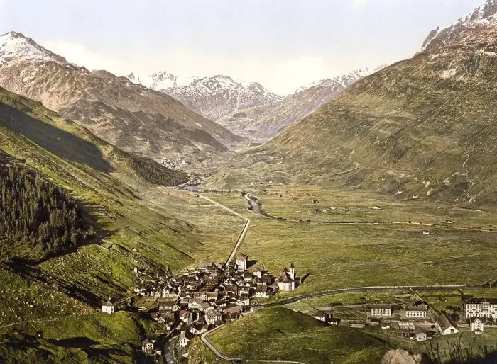 Framed Print : Urseren, also Ursern, is the valley of the upper Reuss in Uri Framed Print : Urseren, also Ursern, is the valley of the upper Reuss in Uri