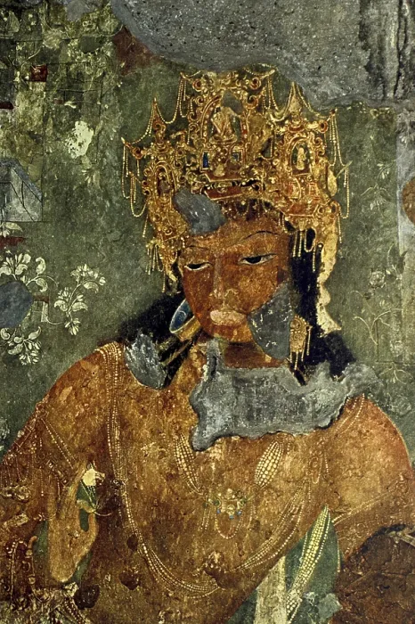 Framed Print : Vajra Pani, Frescoes at Ajanta caves