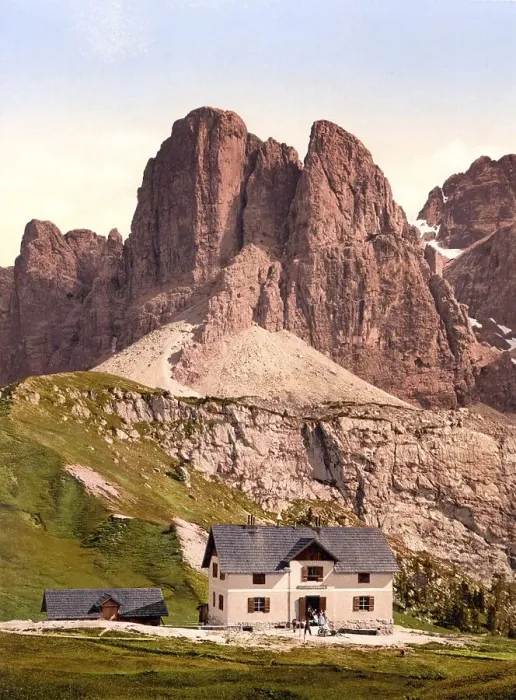 Framed Print : Val Gardena, Groednerjoch, Hospice and Sella mountains
