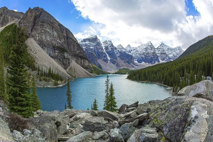 Framed Print : Valley of the Ten Peaks. One of the most beautiful lakes in the world - Moraine Lake