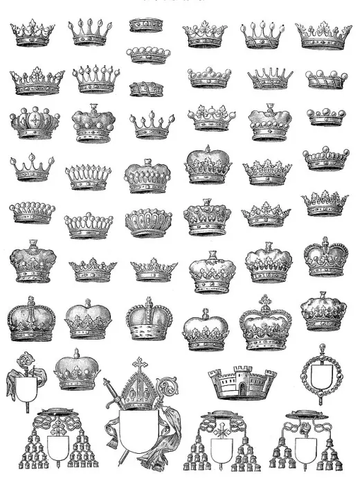 Framed Print : Various crowns of rulers, royal crown Framed Print : Various crowns of rulers, royal crown
