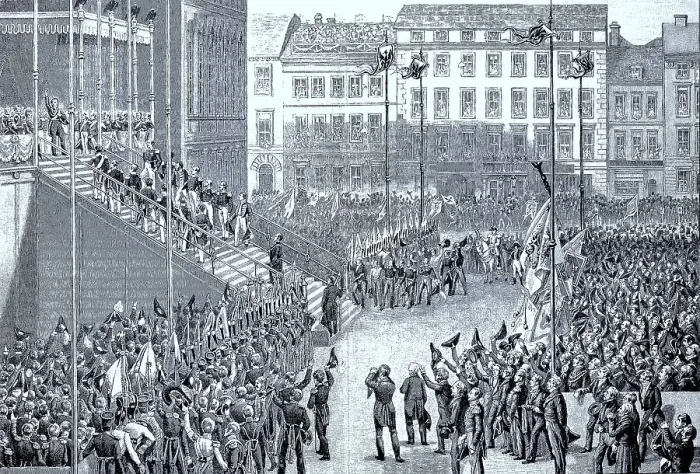 Framed Print : The various estates paid homage to Prince Frederick William IV on 15 October 1840