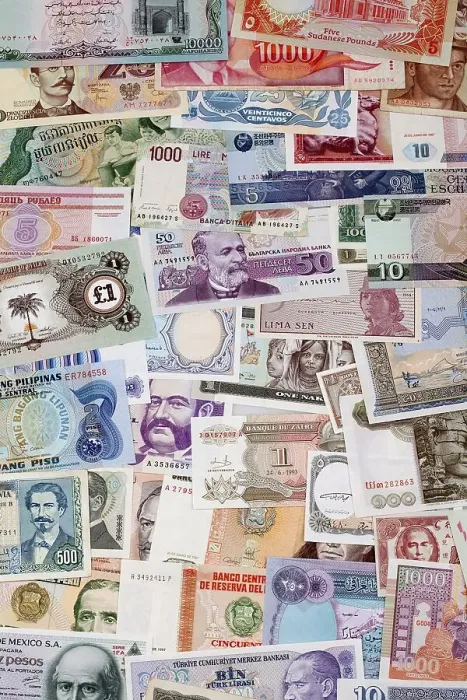 Framed Print : Various historic international bank notes Framed Print : Various historic international bank notes