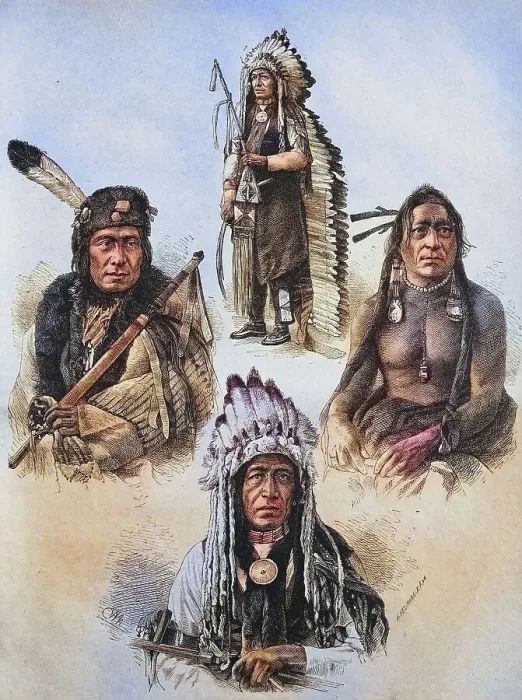 Framed Print : Various Indians from North America