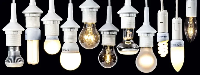 Framed Print : Various lamps, light bulbs, energy saving lamps and LED lamps