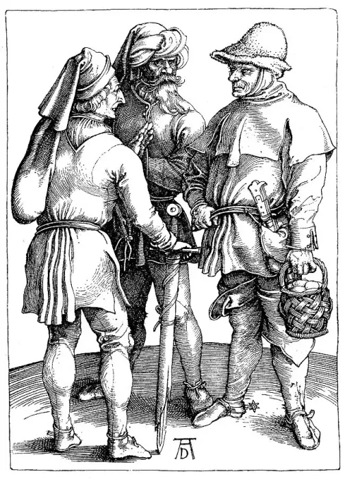 Framed Print : Various types of peasants in the 15th century