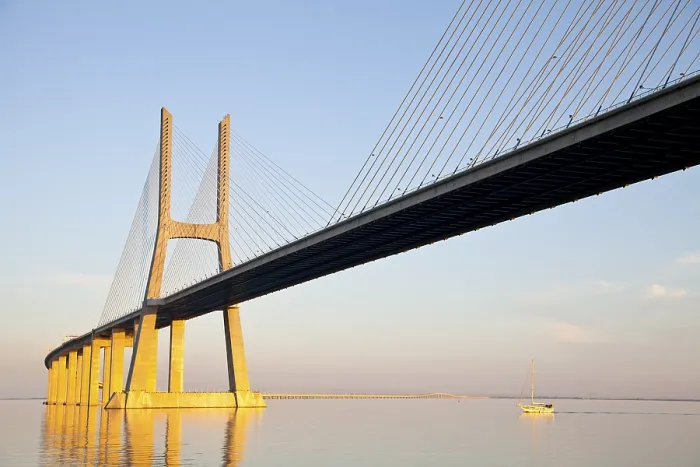 Framed Print : Vasco da Gama Bridge, Lisbon, Portugal, Europe Framed Print : Vasco da Gama Bridge, Lisbon, Portugal, Europe