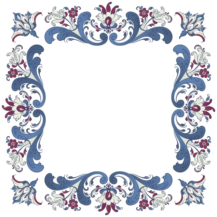 Framed Print : Vector floral frame with traditional Norwegian Rosemaling motif