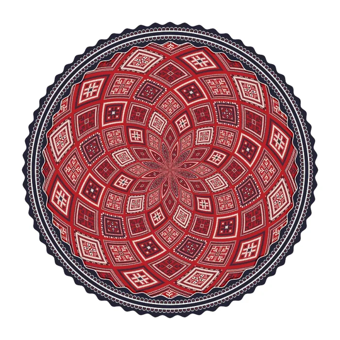 Framed Print : Vector round design element with traditional Russian embroidery symbols Framed Print : Vector round design element with traditional Russian embroidery symbols