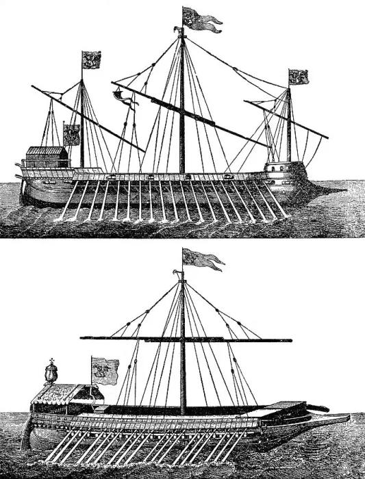 Framed Print : Venetian galleys used at the Battle of Lepanto