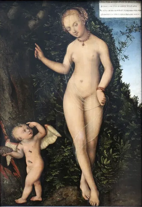 Framed Print : Venus with Cupid, the Honey Thief