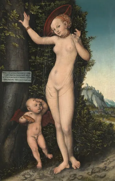 Framed Print : Venus and Cupid, painting by Lucas Cranach the Elder