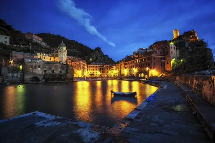Framed Print : Vernazza one of five towns that make Cinque Terre taken during sunset