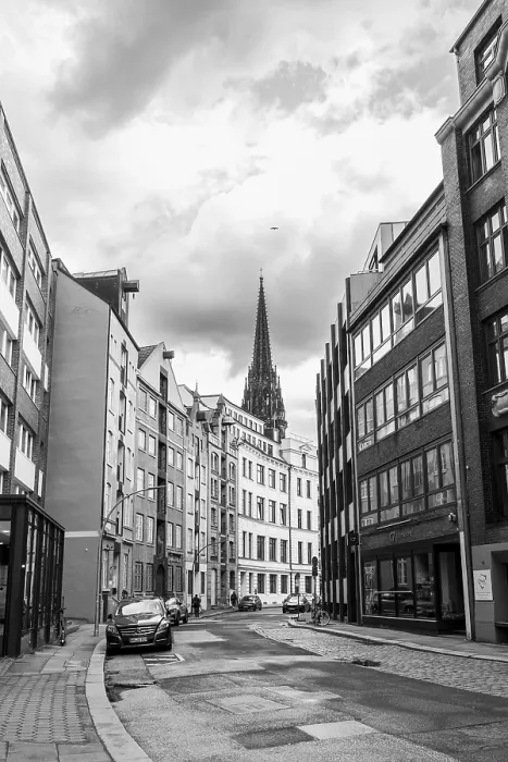 Framed Print : Vertical monochrome shot of Hamburg Speicherstadt Framed Print : Vertical monochrome shot of Hamburg Speicherstadt
